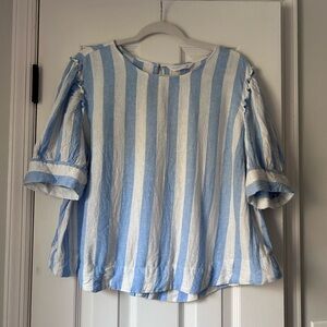 LC Lauren Conrad Sky Blue and White Striped Top